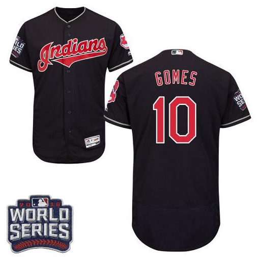 Men's Cleveland Guardians ACTIVE PLAYER Custom Navy Blue With 2016 World Series Patch Flex Base Stitched Baseball Jersey